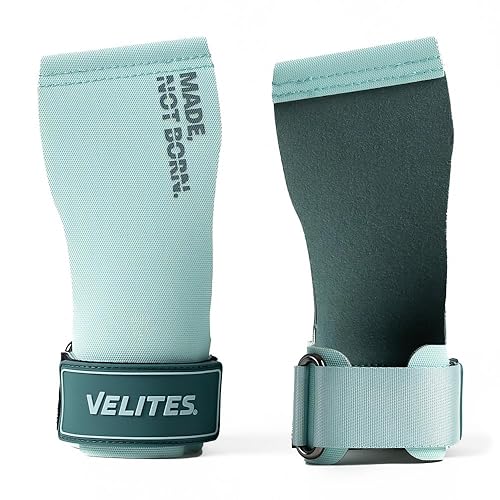 Velites - Official CrossFit® Games All Terrain Grips - No chalk and compatible with all types of bars - Wristbands and carry bag included - Pull-ups, muscle-ups, and toes-to-bar - Mint - XL