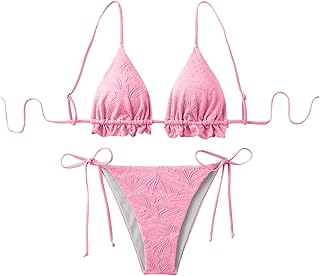 Ropa interior sexy para mujer, traje de baño de dos piezas para mujer con estampado botánico y ocultación de un solo color