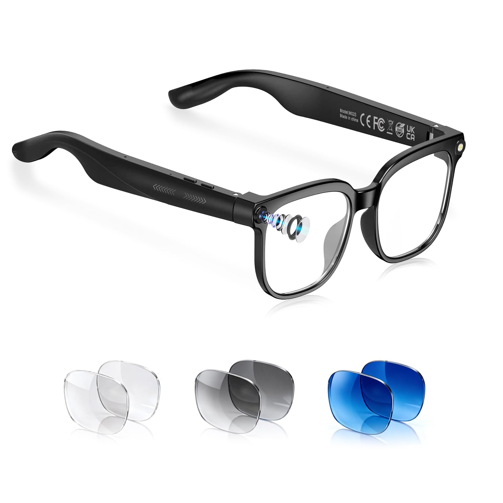 GenXenon AI Smart Glasses with Camera, 4K Video, Real-Time - Image 1