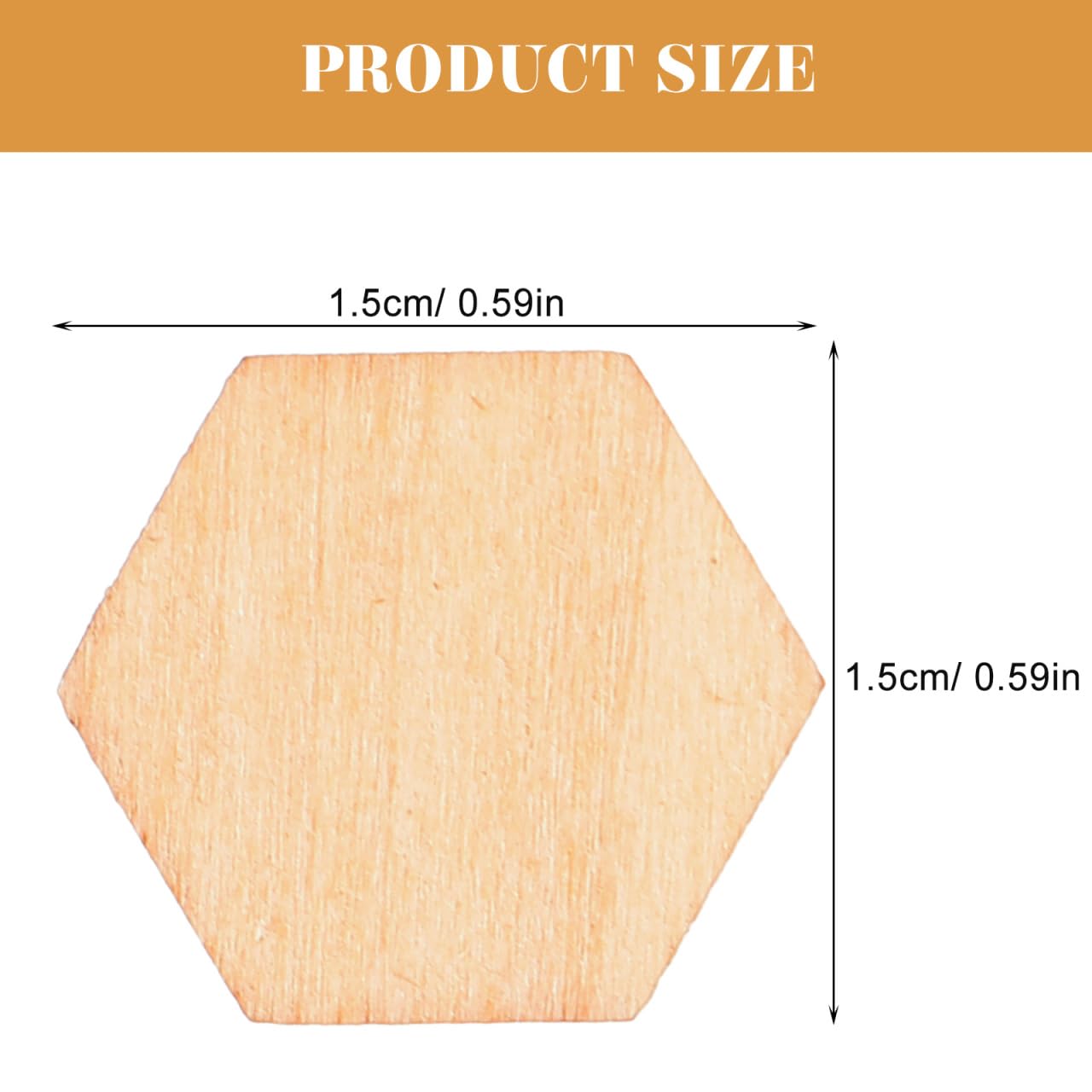 Healifty - Lot De 50 Formes Hexagonales En Bois De Hêtre 50mm, Pour DIY, Peinture, Décoration - 4