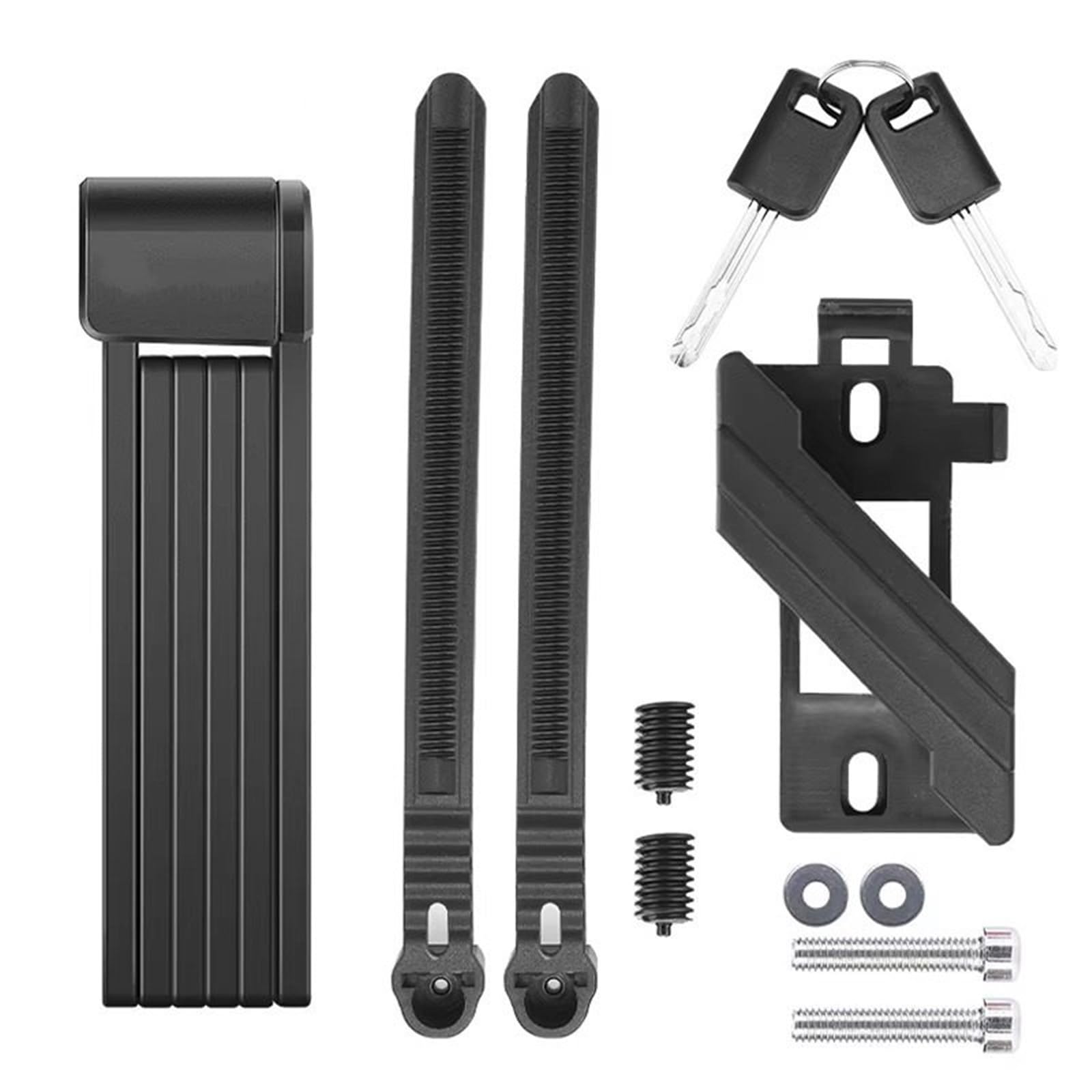 Arupmn 80Cm Black Chain Lock Foldable Lock Portable Anti-Theft Security Folding Padlock For Mtb Accessories Motorcycle Handlebar Lock(80Cm Black)