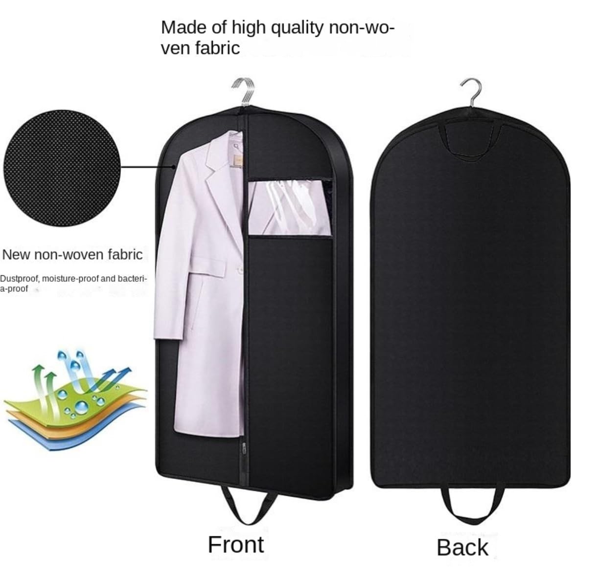 Portatrajes Funda Traje Bolsas Colgantes Para Ropa, Para Viaje Y Almacenamiento En Armario, Funda Para Traje Con 2 Asas Para Ropa, Abrigos, Chaquetas, Camisas, 5 Uds. Funda Ropa Portatrajes Viaje(Ligh