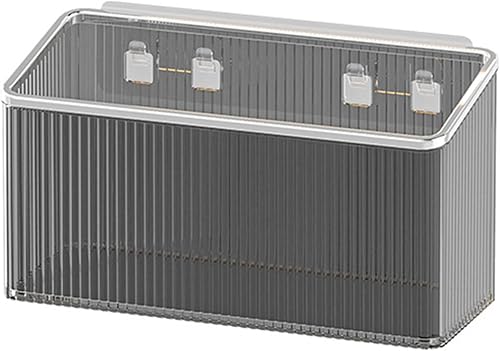 Qushy Estantes flotantes, organizador de almacenamiento de plástico adhesivo montado en la pared, sin perforaciones, contenedores de almacenamiento