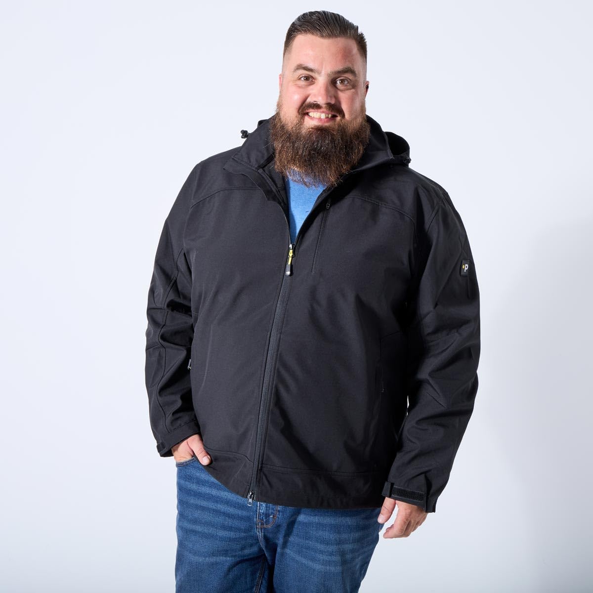 Pfundskerl Herren Softshelljacke | atmungsaktiv | winddicht | 3XL 4XL 5XL 6XL 7XL 8XL 10XL 12XL 14XL | Schwarz | Große Größen