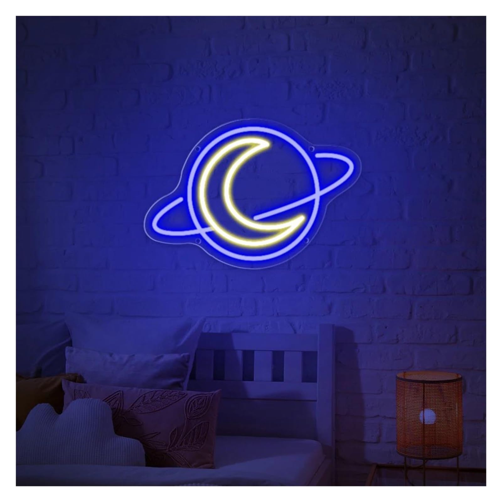 Decoración Lámparas Luces De Neón De Luna, Luces Nocturnas Regulables Alimentadas Por USB Para Sala De Juegos, Decoración De Luces Colgantes De Pared De Tienda 27.44cmx30cm