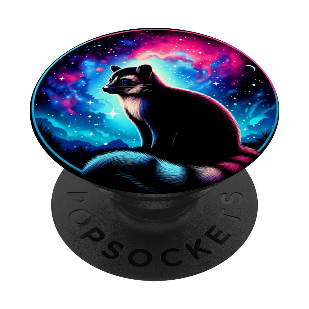 Cool Cosmic Guinea Pig Galaxy Graphic Space Art PopSockets Swappable PopGrip, Black