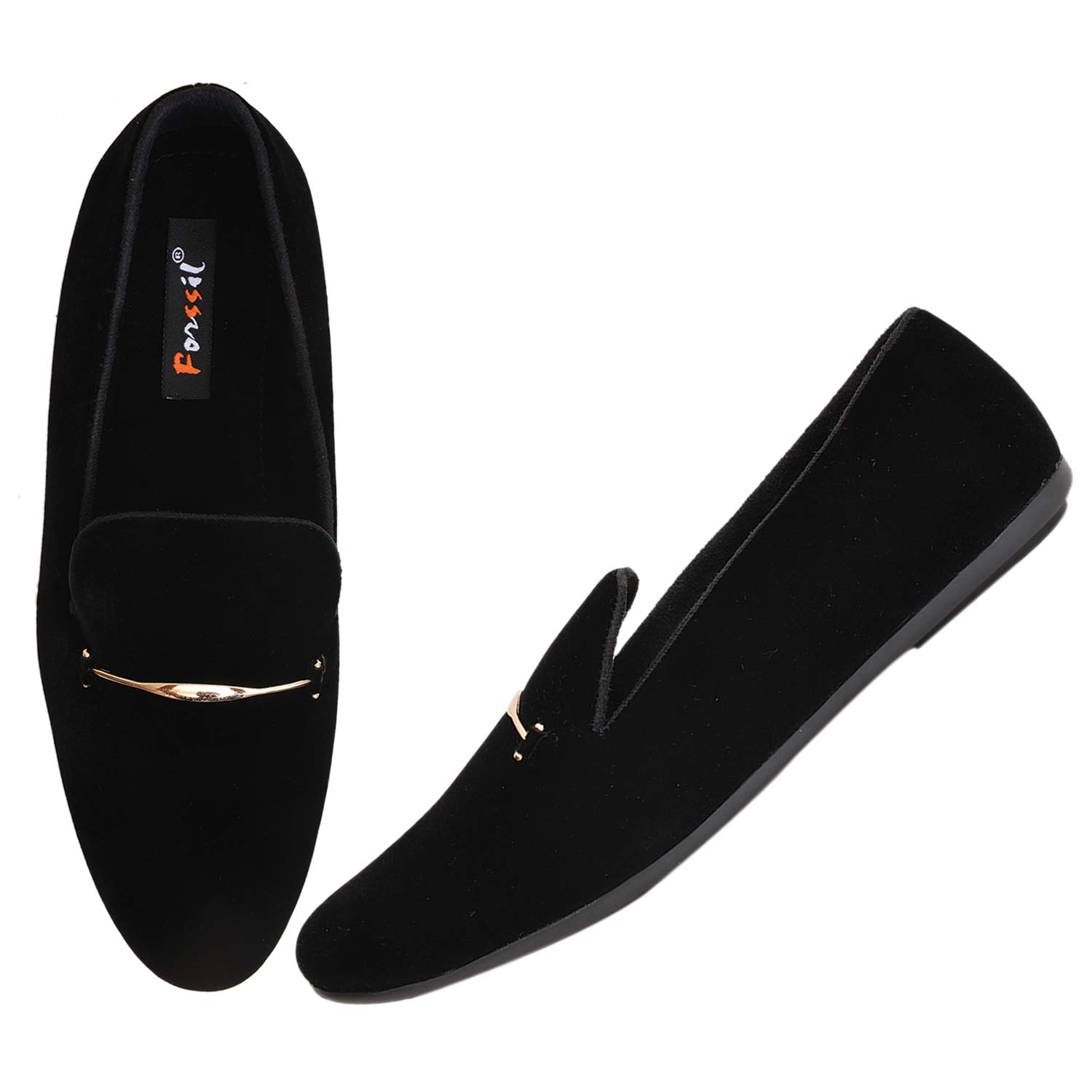 FORSSIL Present Z-Black Buckled Velvet Formal Casual Slip-on Loafers Shoes for Men and Boys (FSL-505) (B08K3FXW1P) Amazon Price History, Amazon Price Tracker