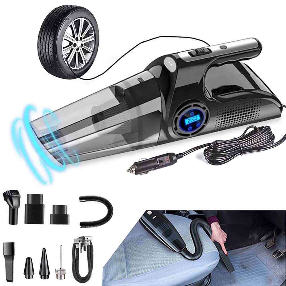 ZOTIMO 4 in 1 Vacuum Cleaner & Tyre Inflator Car Vacuum Cleaner and