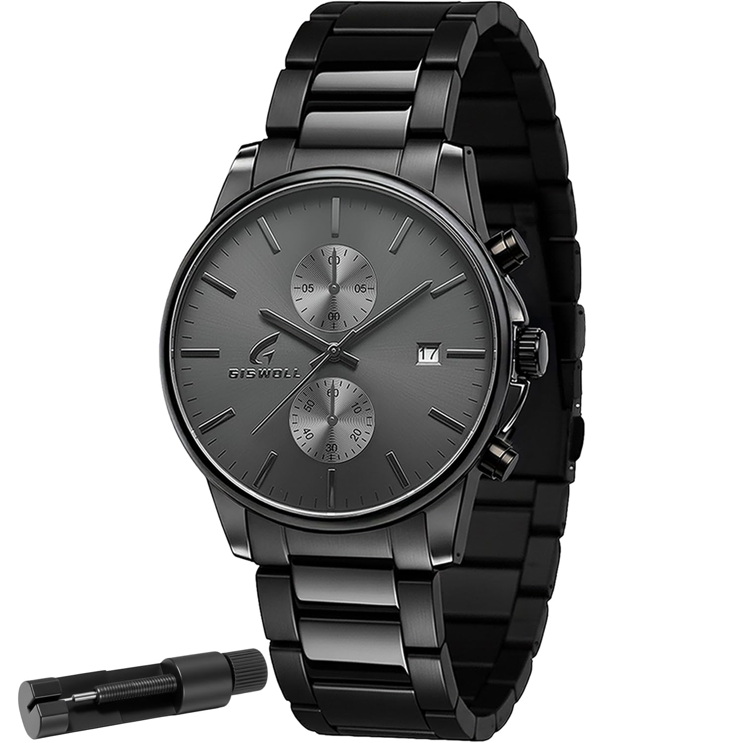Stylish Stainless Steel Chronograph Watches for Men with a Hefty Solid-Build Feel Waterproof Quartz Mens Watches with Auto
