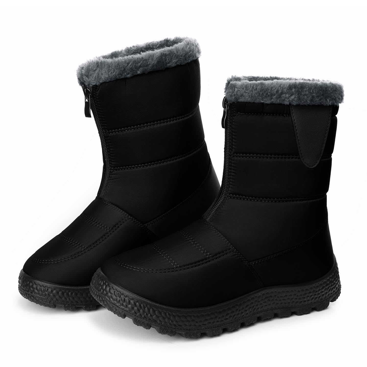 TEMOFONWomen Snow Boots Winter Boots with Fur Lined Warm Ankle Booties Winter Shoes for Women with Front Zipper