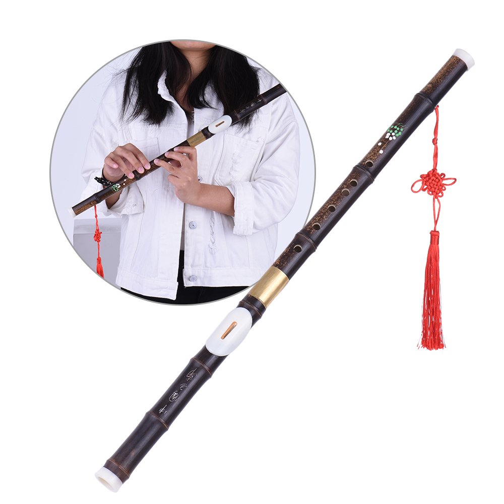 Flûte traversière amovible en bambou noir naturel Bawu Ba Wu Instrument de musique dans la touche Sol pour débutants amateurs de musique comme cadeau