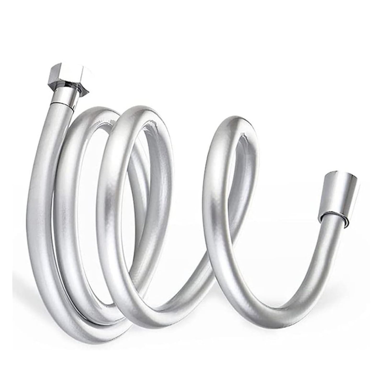 Replacement Handheld Shower Head Hose Explosion-Proof PVC Spray Water Pipe Universal High Pressure Faucet Hose(Silver-2m)