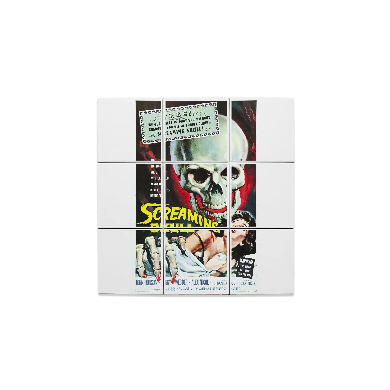 Screaming Skull faïence décorative rétro lot de 9 carreaux céramique effet affiche