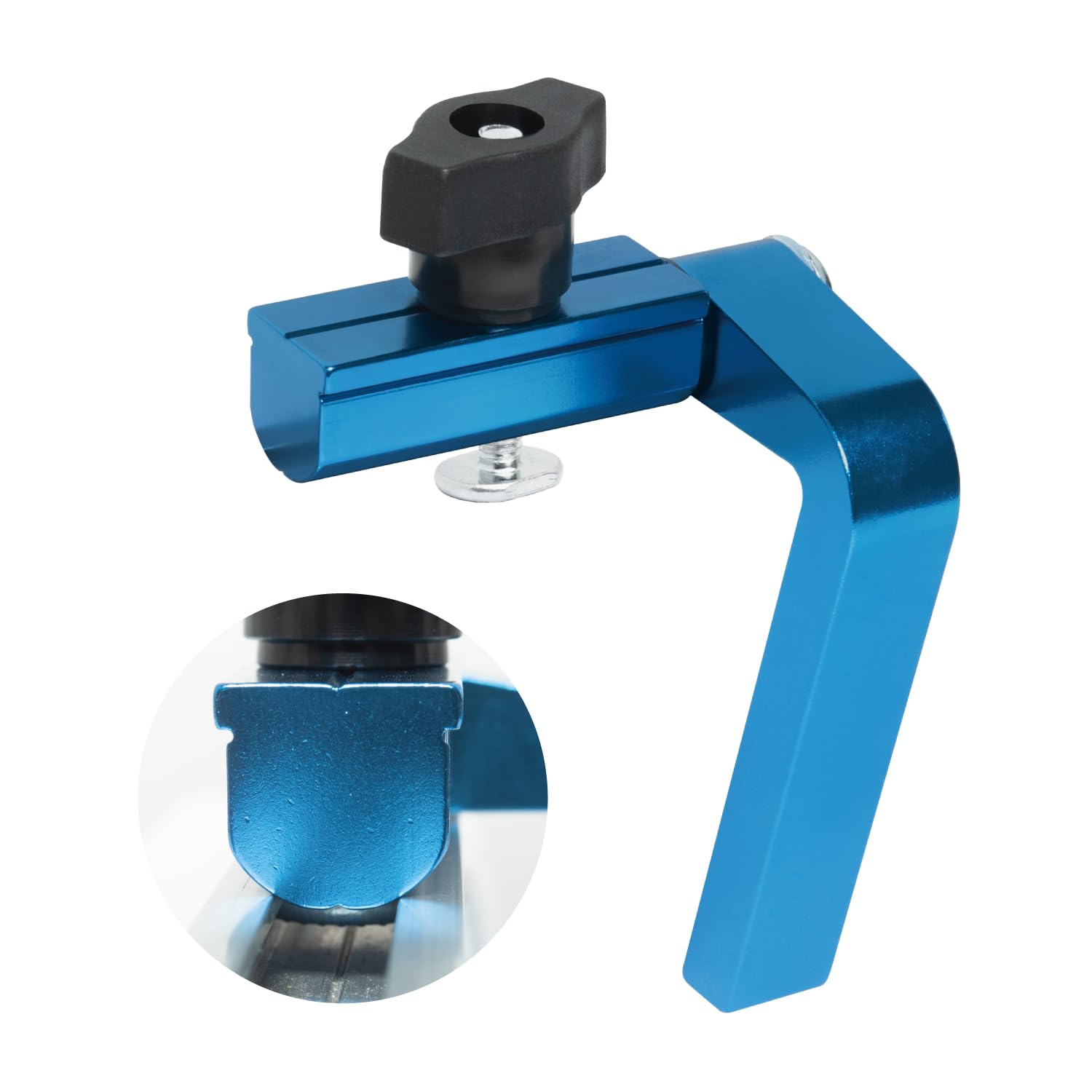 Powertec 3" Fence Flip Stop, Patent Pending Curved-Based T Track Stop For Miter Saw, Table Saw, Drill Press, Router Table, Miter Gauge, T Track Accessories With T Bolt For Woodworking (72041)