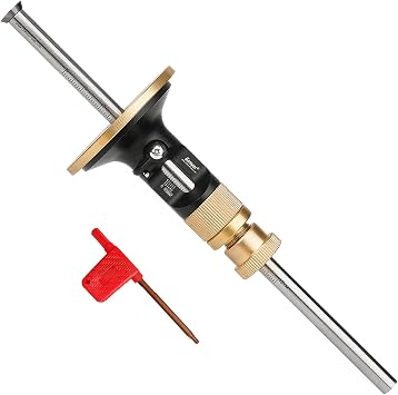Wheel Marking Gauge 0.2mm Micro Adjustment Wood Wheel Marking Gauge Kit Hardened High Speed Steel Cutting Wheel Lightweight Wood Scribe Tool Carpentry Marking Gauge