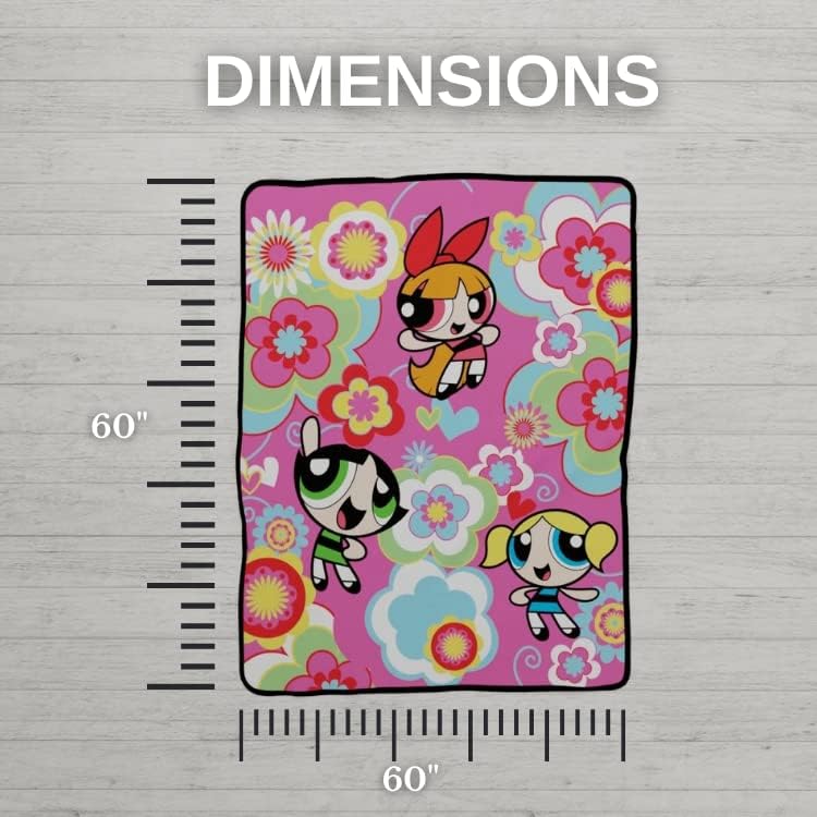 Miniatura 2 de Franco The Powerpuff Girls Bedding - Manta de microraschel súper suave 46 x 60 pulgadas producto oficial de The Powerpuff Girls coleccionables