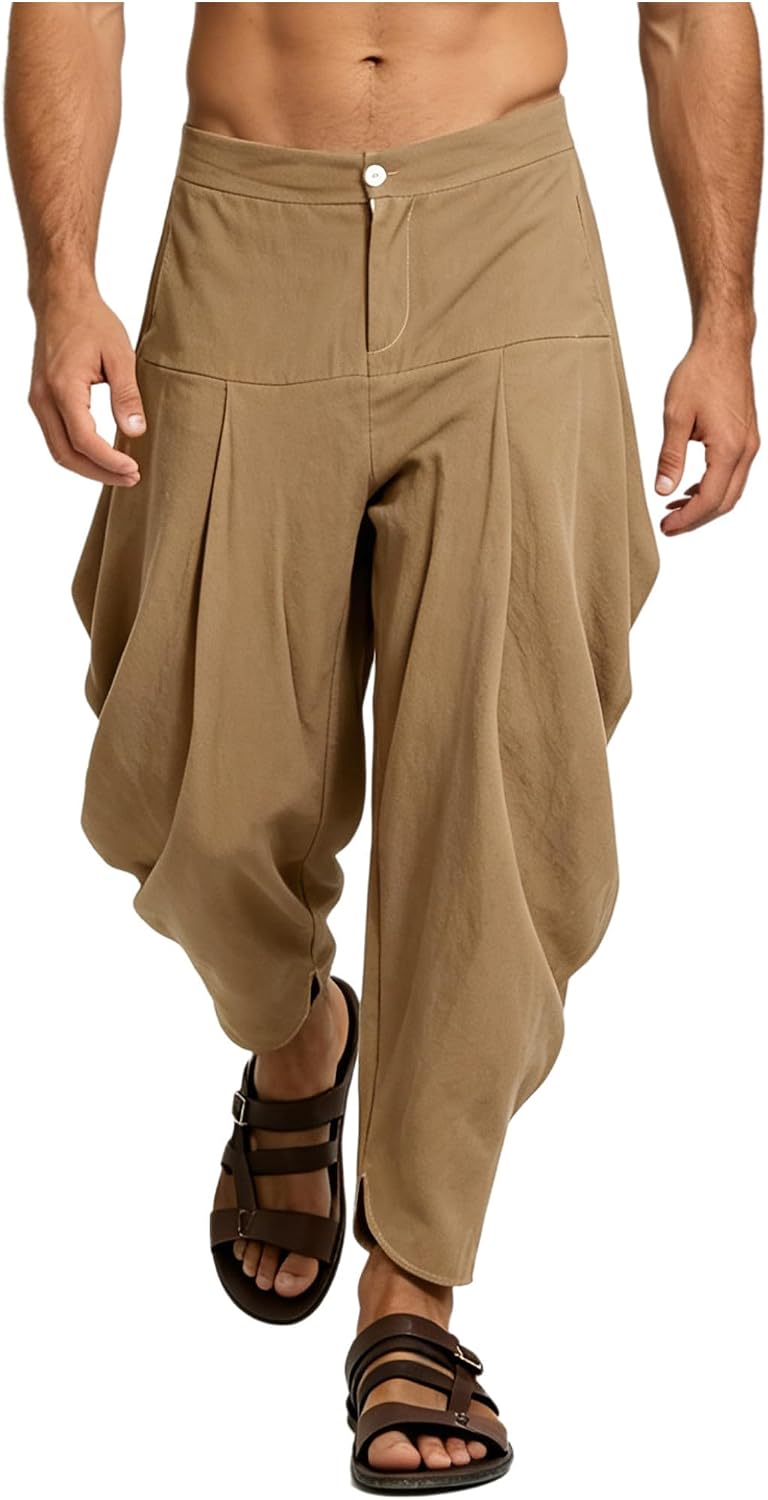 Men Kurta Dhoti Pants Hippie Trousers Loose Fit
