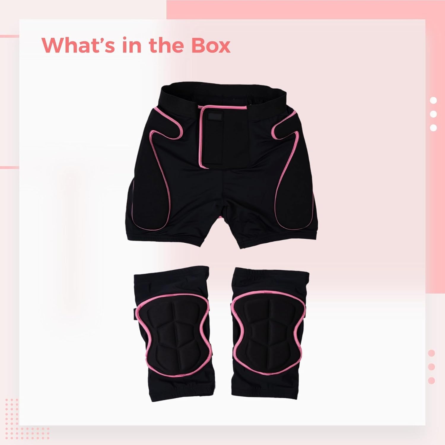 Women's Ski and Snowboard Protective Gear Set, 3-Piece Padded Shorts with Knee Guards, 3D Protective Cushioning