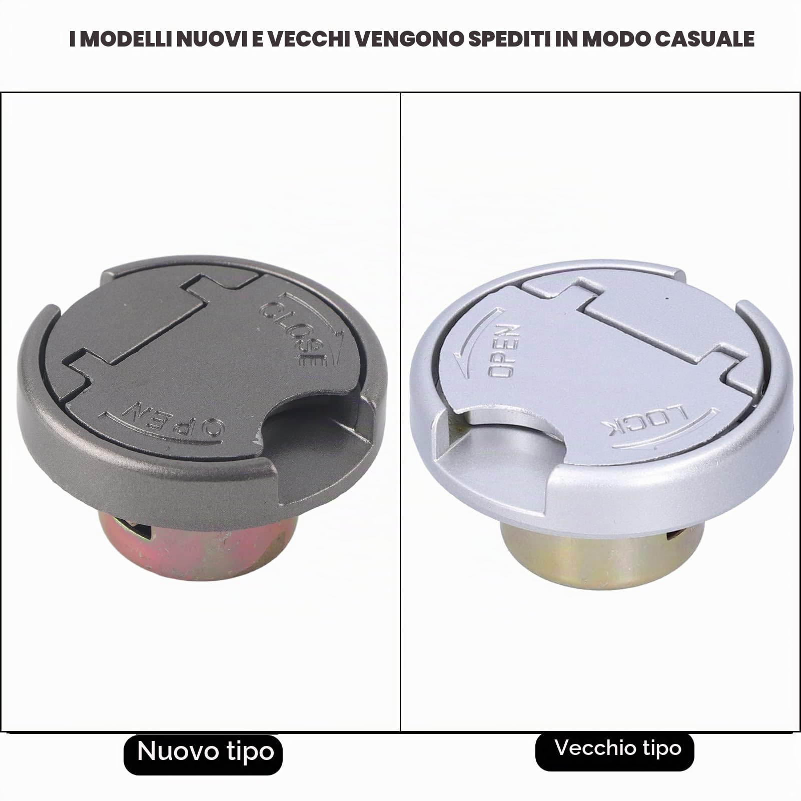 KIMISS Tappo del Serbatoio del Carburante, Tappo del Serbatoio del Gas con Chiavi Parti in Acciaio Inossidabile Universale per Scooter Moto
