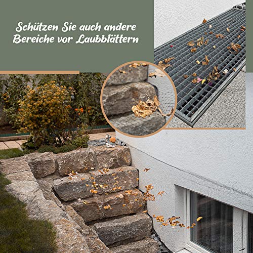 Teichnetz, Gartennetz, Vogelschutz-Netz, Pool Netz, Obstbaumnetz, Vogelabwehr-Netz, Laubnetz, Witterungs- & UV-beständig, robust, 15x Erdhaken & 15x Kabelbinder (4 x 5m)