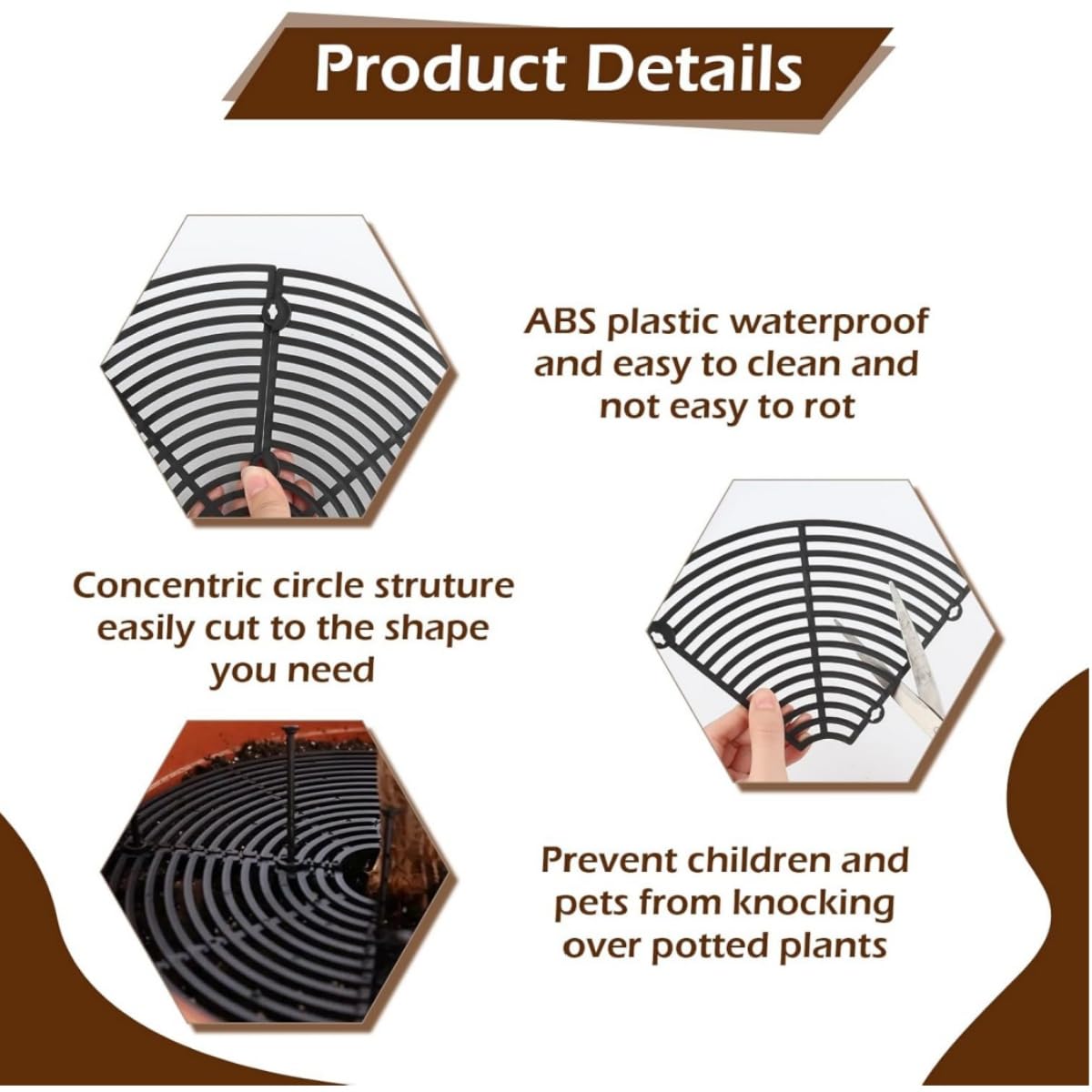 Grille Protection Plante,2 pièces 30 cm Protections de Sol pour Pot de Fleurs,grilles pour Pot de Fleurs,Protection Contre Les Chats,Les Enfants,Les Animaux domestiques