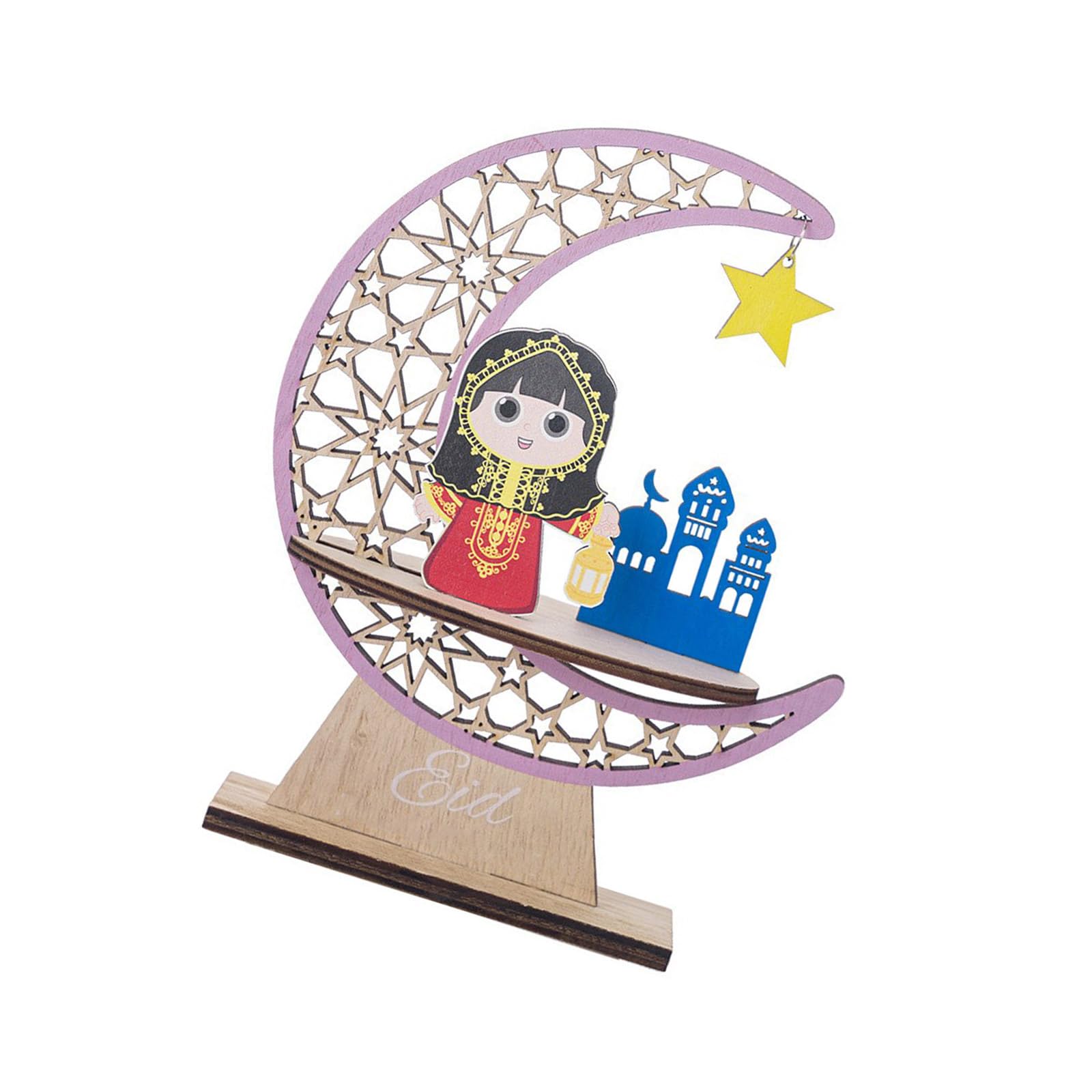 Eid Mubaraks Wooden Ornament Ramadans Wooden Table Centerpiece Signs Islams Muslims Party Decorations for Home Decors Ramadans Mubaraks Party Supplies