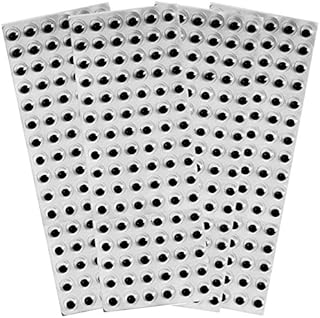 10mm Googly Wobbly Wiggly Wiggle Eyes Black Self Adhesive Peel and Stick 384 Eyes 4 Sheets of 96 For Crafts Crafting Scrapbooking 