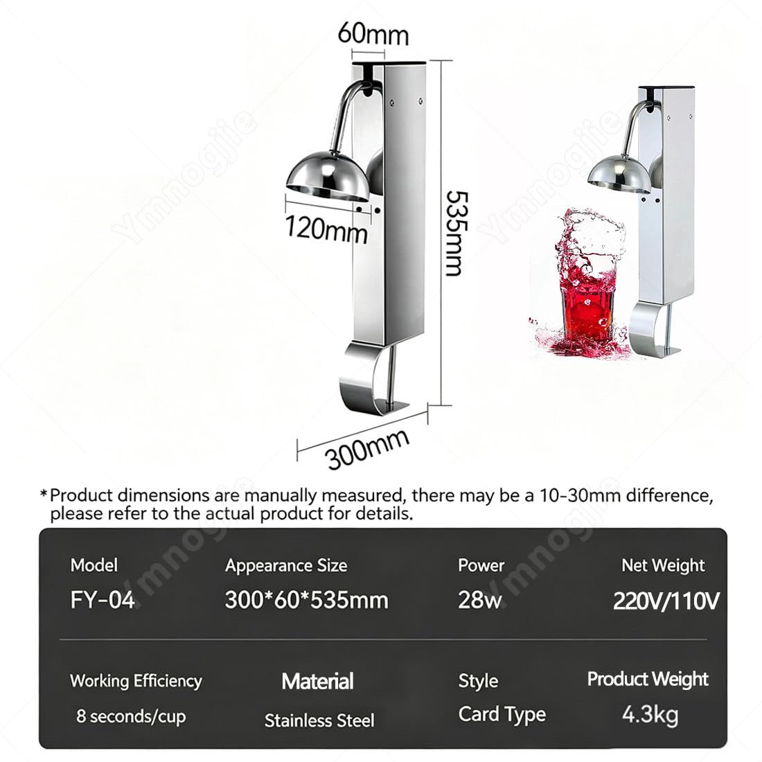 Escarchador Vidrio con CO2,Enfriador Vidrio para Vino Acero Inoxidable | Enfriador Copas,Enfriamiento Rápido a -45 °c En 6-8 S,Enfriador Instantáneo Bebidas para Cócteles,Cerveza,Bebidas Mixtas
