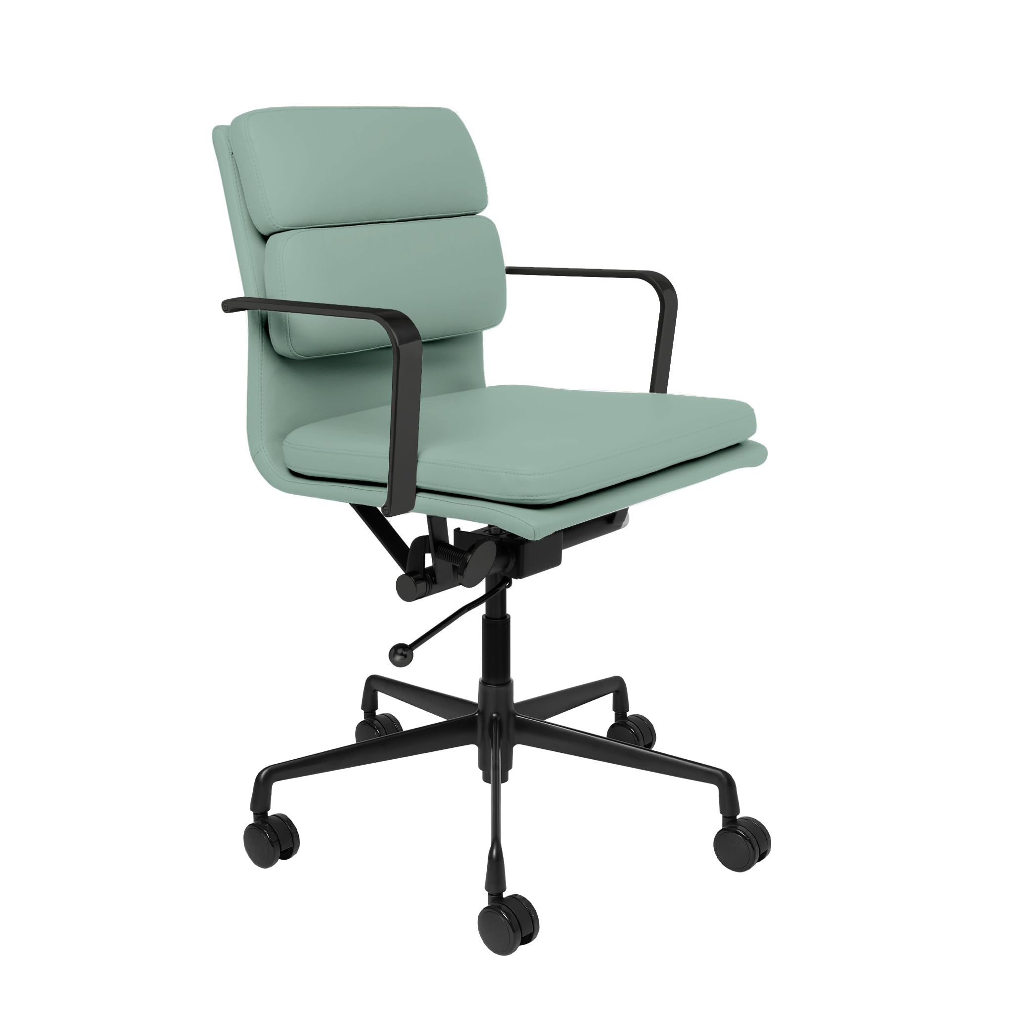 Laura Davidson Furniture SOHO II Padded Management Office Chair - Mid Back Desk Chair with Arm Rest Swivel