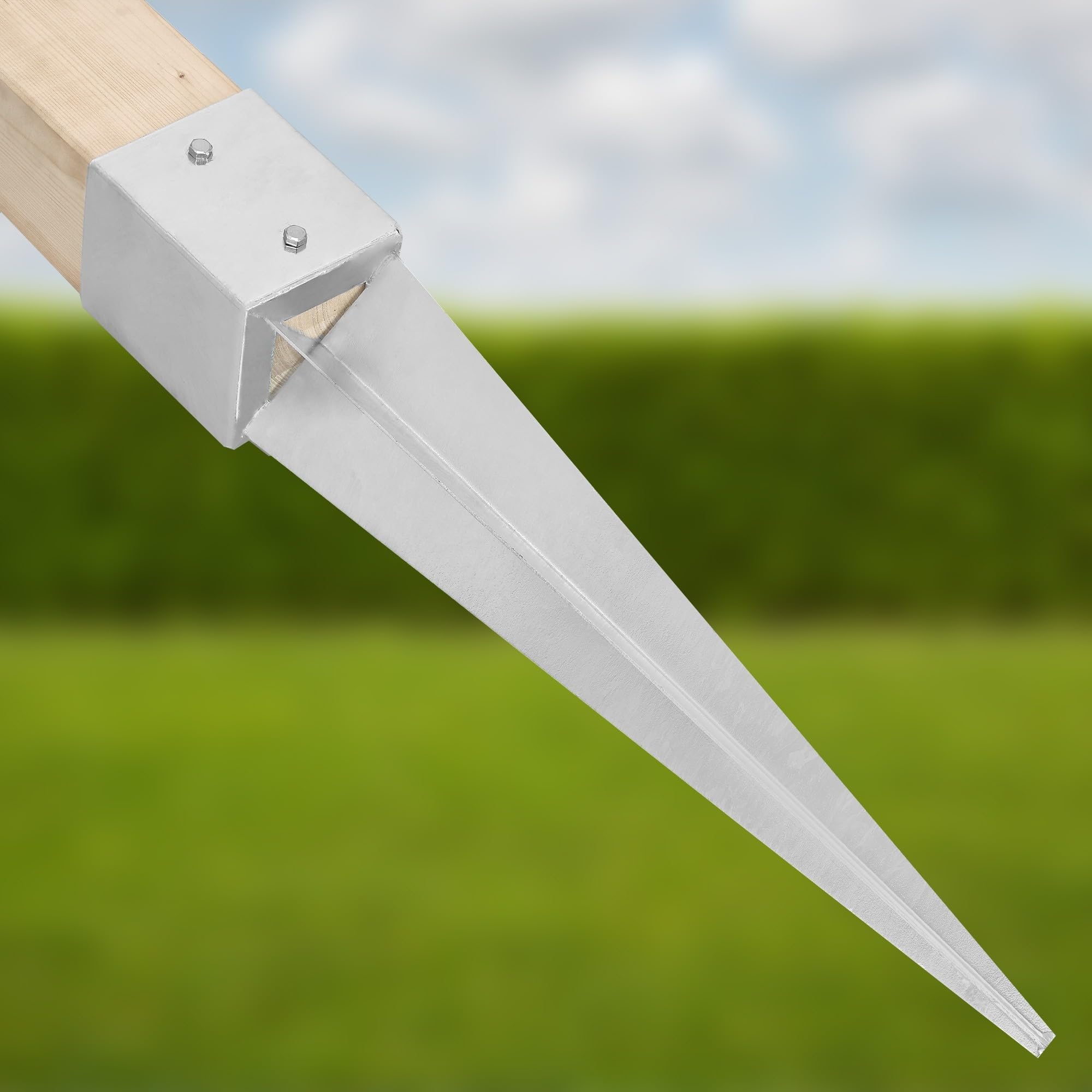 KOTARBAU® Supporto per Pali in Legno - da Infissione - 75 cm - Acciaio Zincato - Argento - 101 x 101 mm - Staffe per Pali in Legno - Robusta - Resistente