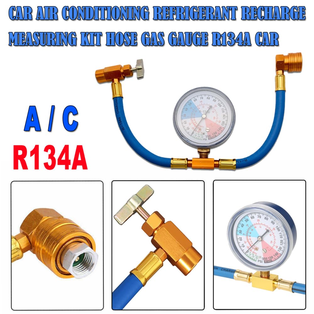 Riloer R134A AC Car Aria Condizionata Refrigerante Ricarica Misuratore Tubo Set di Tubi Flessibili di Ricarica per refrigerazione con manometro