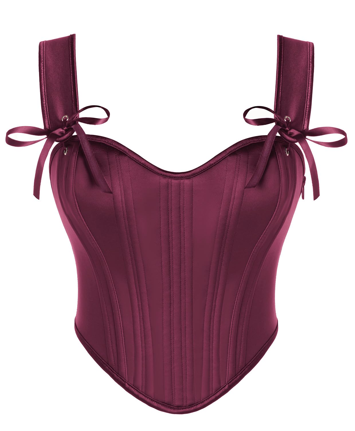 Scarlet Darkness Corset Tops for Women Vintage Renaissance Sweetheart Fishboned Bustier Tops