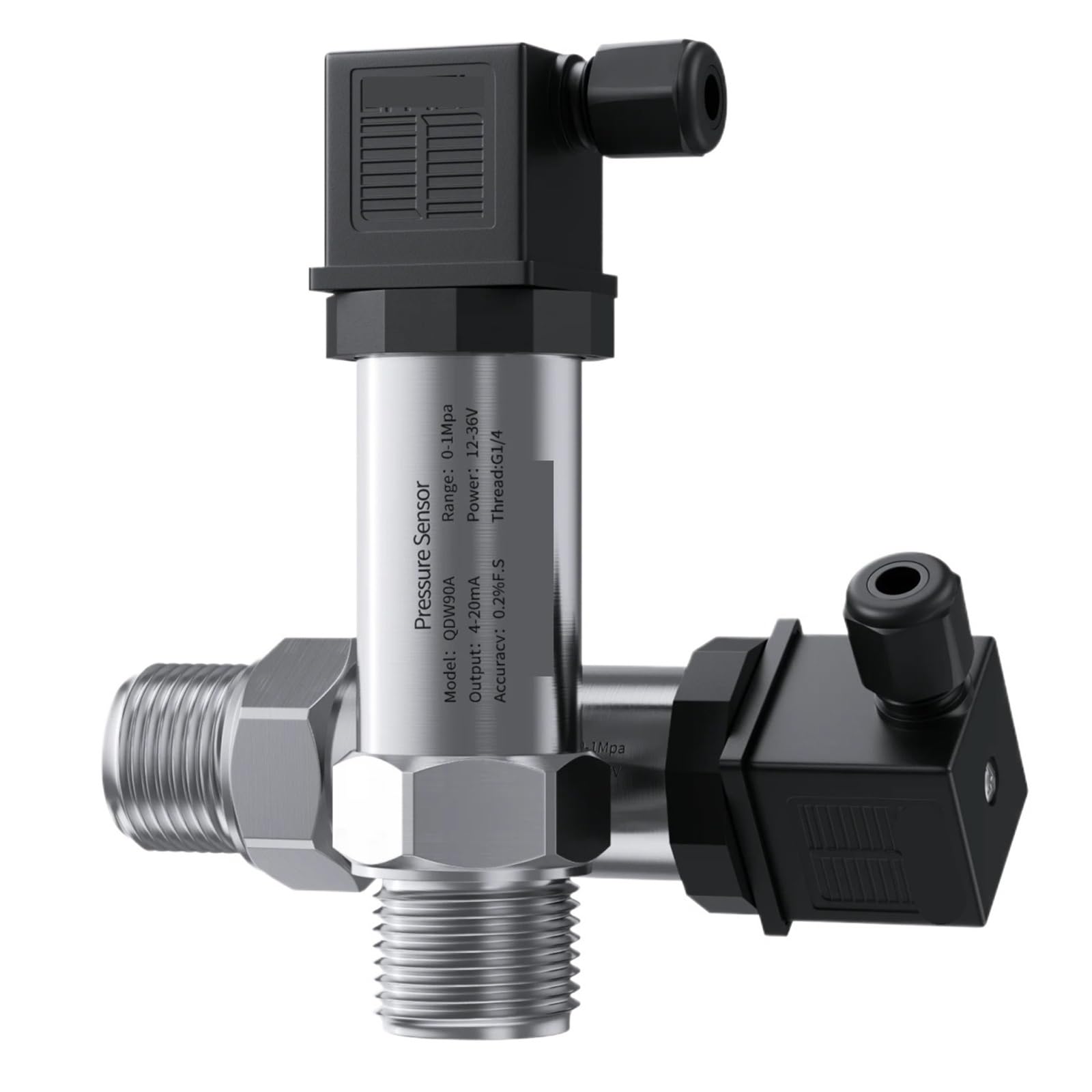 Transmisor de Sensor de presión 0-10V 10bar 0-250bar DC24V potencia agua Gas aceite líquido -1-1bar calibre G1/4 NPT1/2 10bar 16 bar 100 bar
