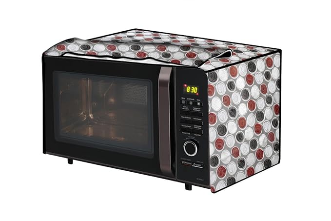 The Furnishing Tree PVC Waterproof Microwave Oven Cover compatible for Morphy Richards 25 L Convection 25 CG with 200 ACM Abstract Pattern mgrey