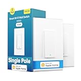 Meross Smart Light Switch Supports Apple Homekit, Siri, Alexa, Google Assistant & SmartThings, 2.4Ghz WiFi Light Switch, Neutral Wire Required, Single Pole, Remote Control Schedule, 2 Pack