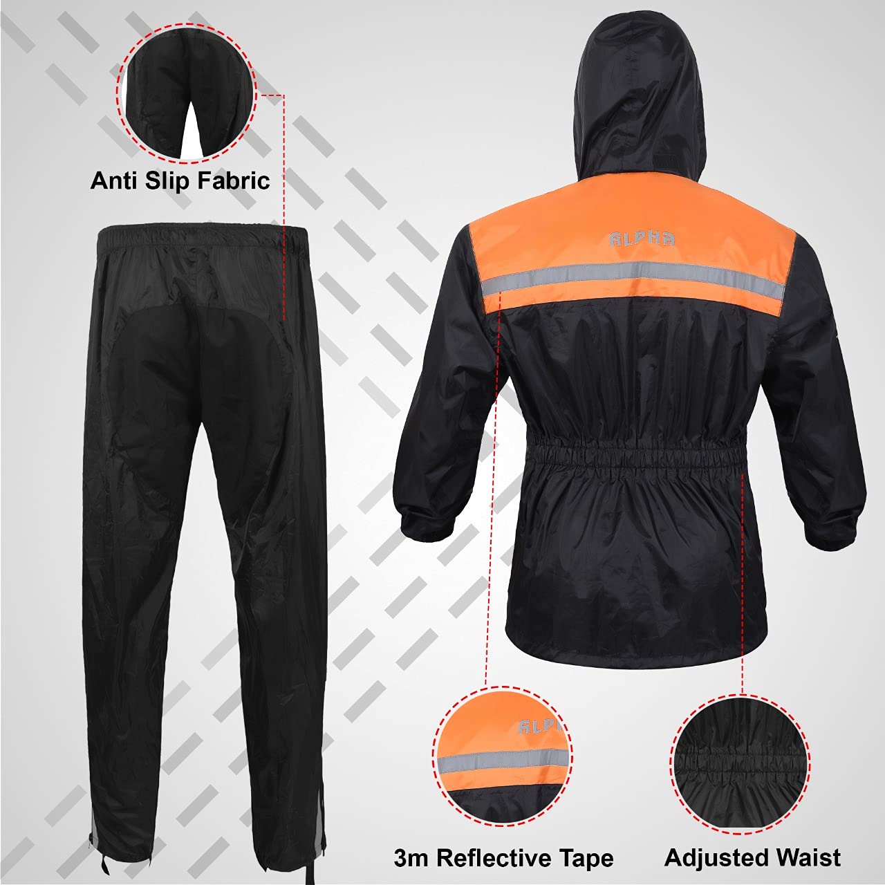 Combinaison de pluie imperméable réfléchissante pour homme et femme