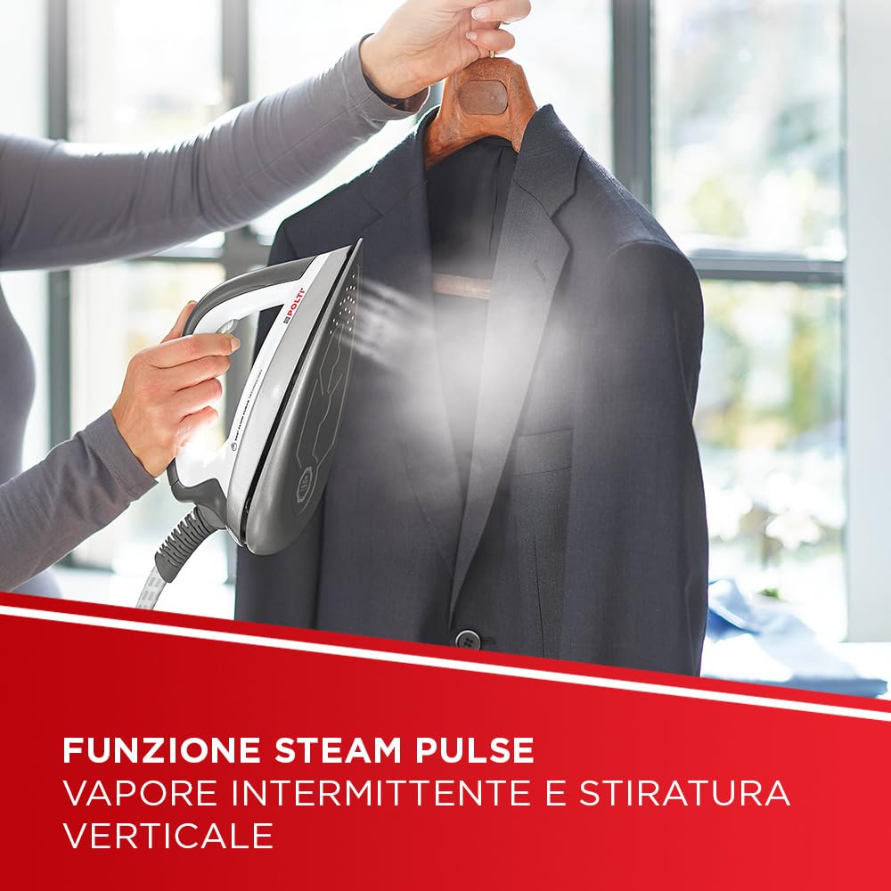 Polti Vaporella Next VN18.30, Ferro da Stiro a Vapore con Caldaia, Pressione fino a 6 Bar, Potenza 2200 W, Funzione Eco e Turbo, Autonomia Illimitata, Steam Pulse 350 g, Grigio e Rosso