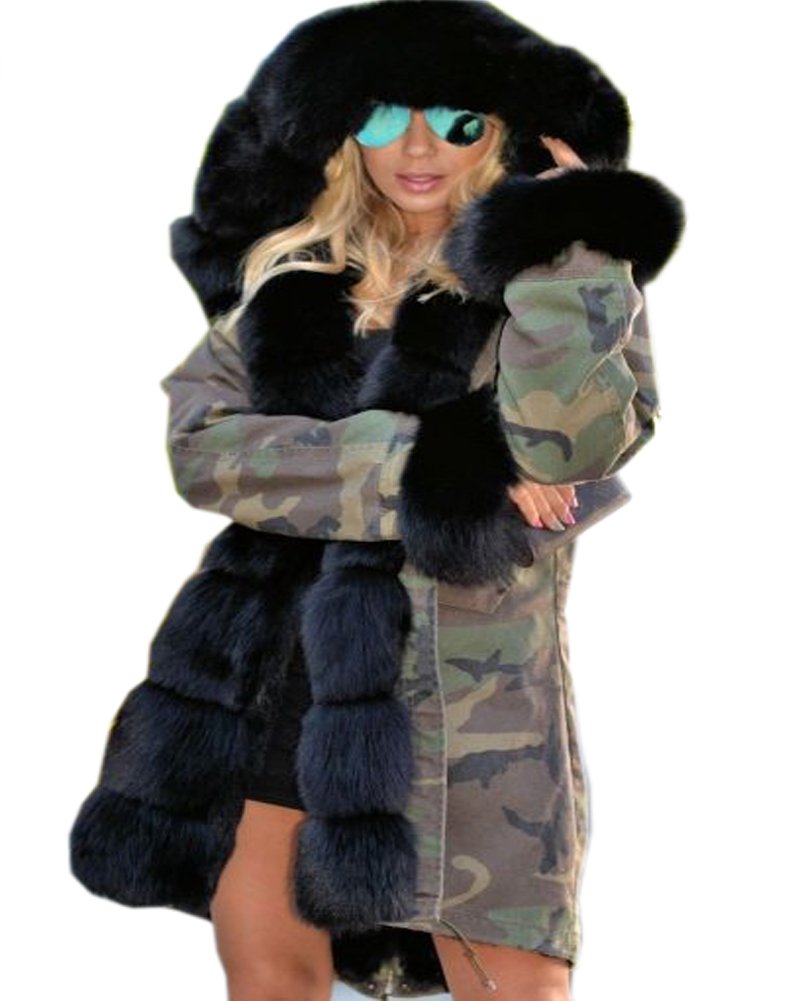 Roiii Women's Warm Winter Coat Thicken Muti Color Hoodies Jacket Parka Long Down Parka Overcoat Outerwear