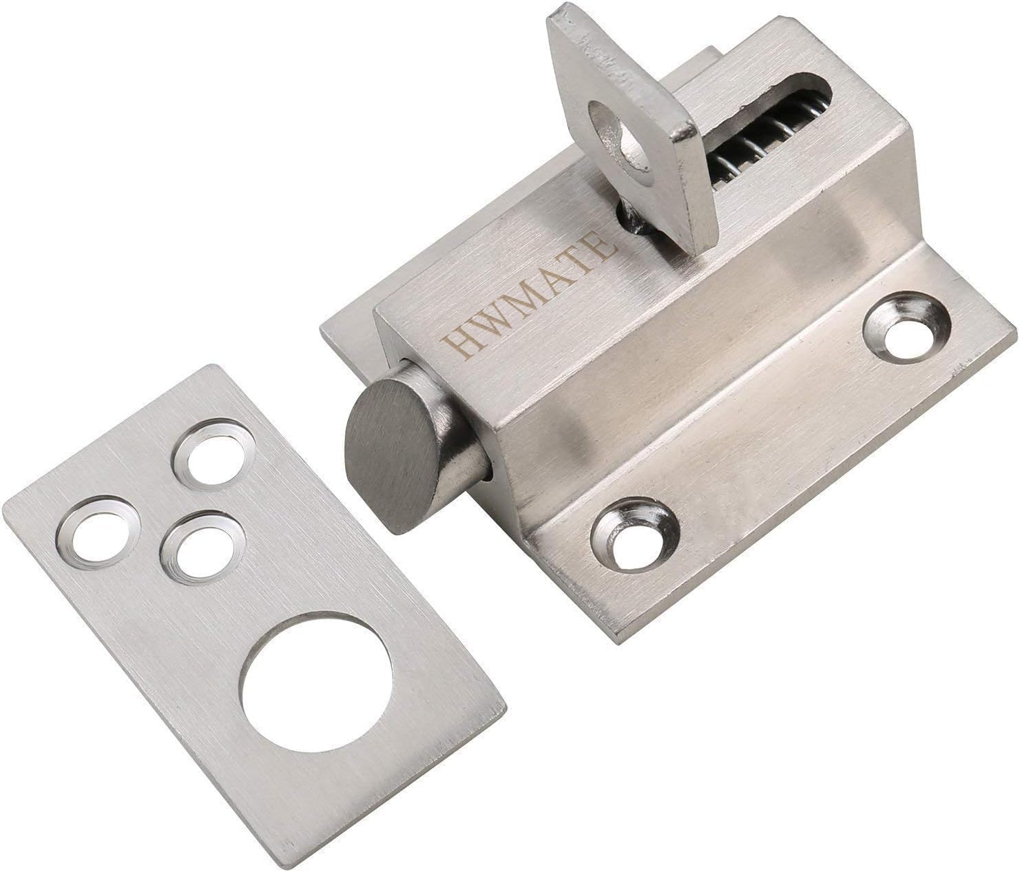 Stainless Steel Security Automatic Gate Door Lock Spring Load Bolt Latch 2 Pack