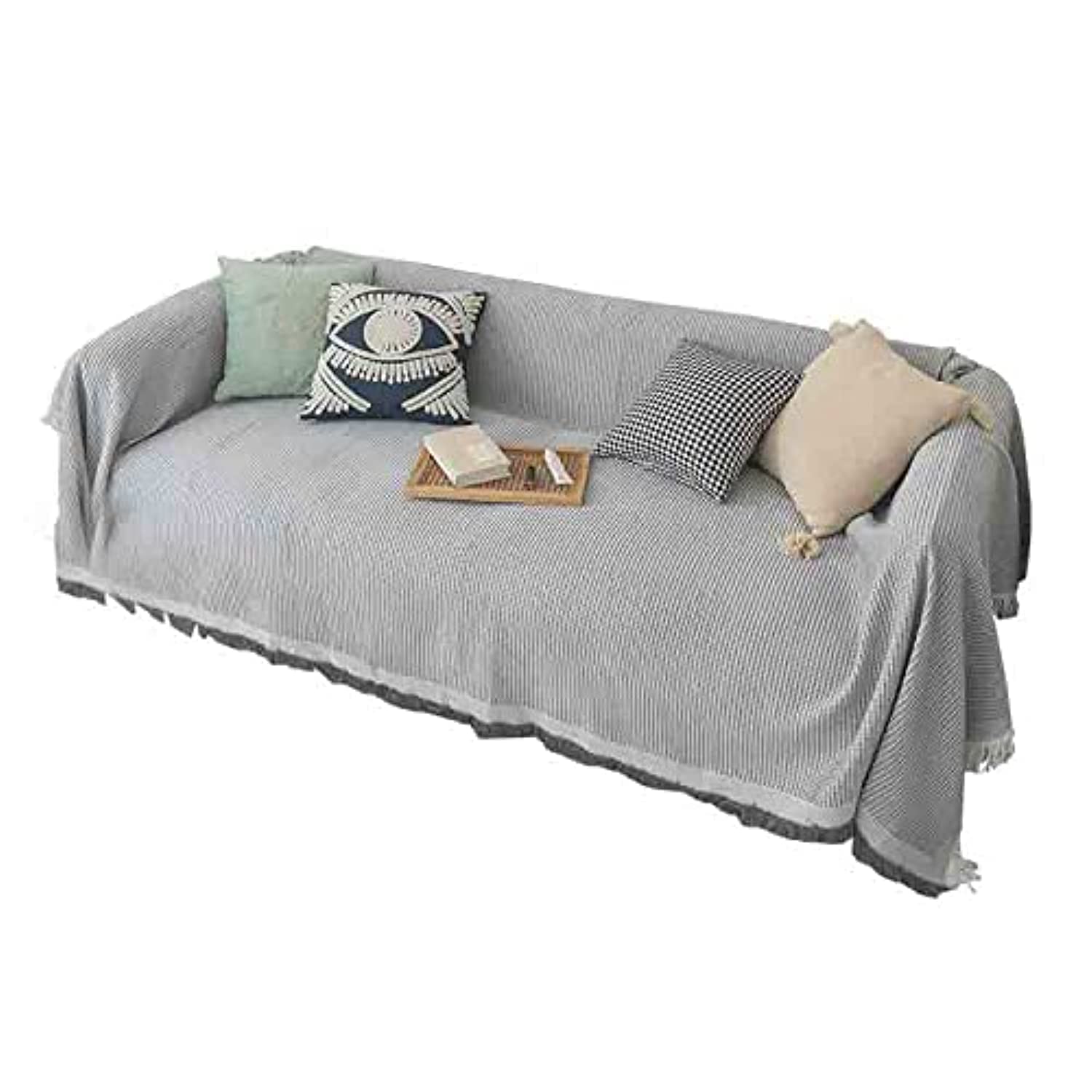 Sofa Cover Non-Slip Sofa Slipcover Couch Covers for 3 Cushion Couch Sectional Couch Covers for Home or Workplace Weave Sofa Towel Cover Tablecloth Carpet Throw Blanket For Bed Mint Green 180x260cm