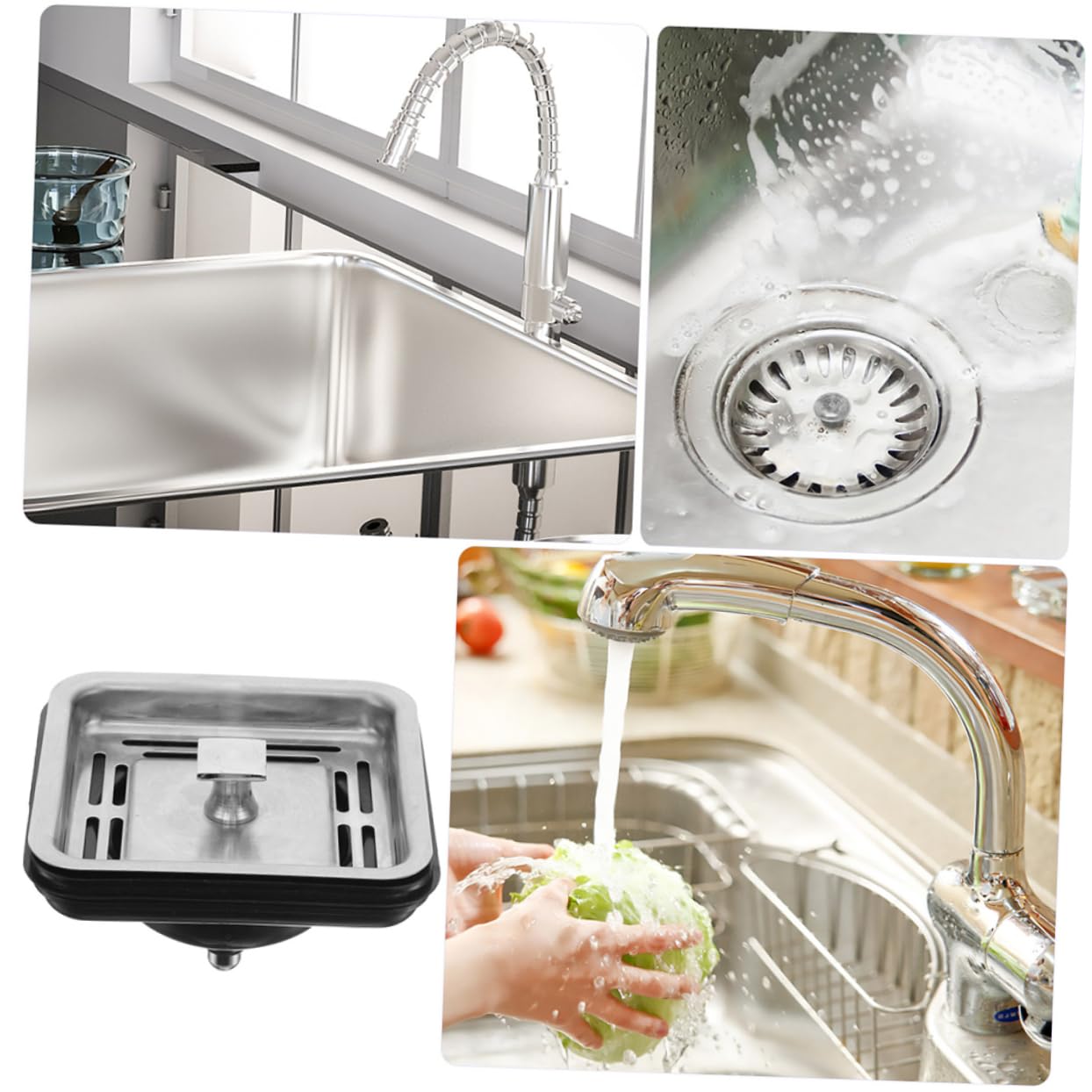 SHINEOFI 2 Pezzi Strainer per Lavello con Copertura Dispositivo Multifunzionale per Smaltimento Rifiuti Sicuro e Silenzioso per Cucine Domestiche