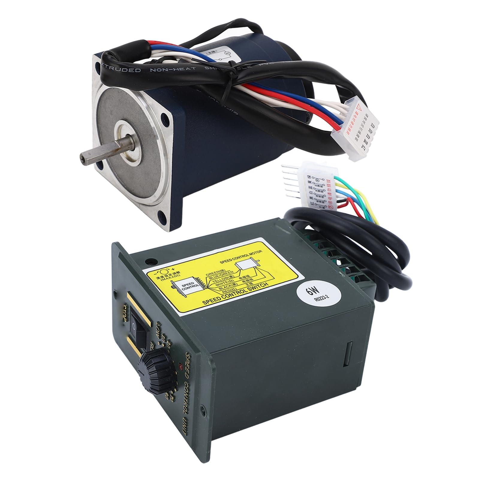Motoriduttore con Riduttore 6 W con Regolatore di velocità, Regolabile Motoriduttore Elettrico Monofase (10 a 1400 RPM)