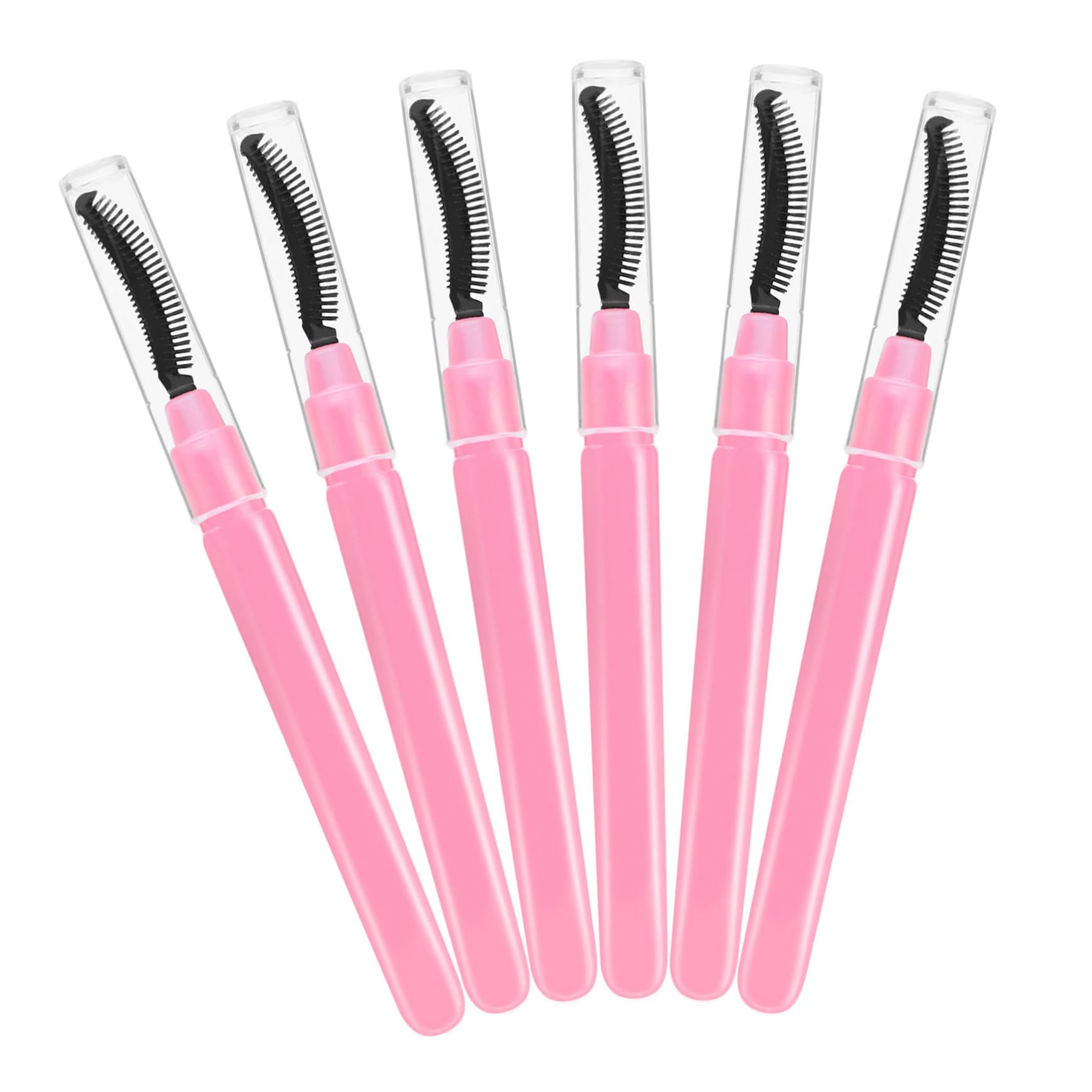 minkissy Silicone Eyelash Brush Set of 6 Soft Bristles for Mascara Application Travel Size Cover for Daily and Travel Use