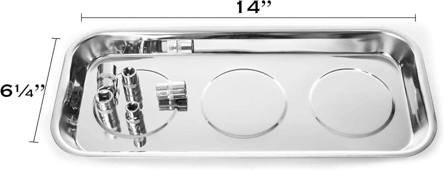 EHOMEA2Z Magnetic Dish Tool Parts Tray Socket Screw Holder (14"x6")