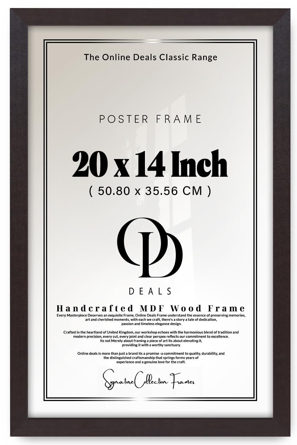 Od Deals Mahogany | Rectangle Contemporary Engineered Wood Finish 20 X 14 Inch Picture Frame For Photos (50.80 X 35.56 Cm) — Border For Posters And Art, Gallery Wall Ready, Home Display