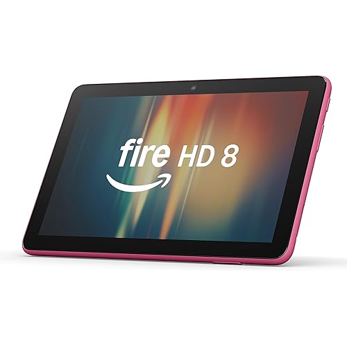 Like-New Amazon Fire HD 8 tablet, 8” HD Display, 3GB memory, 32GB, designed for portable entertainment, Hibiscus, (2024 release)