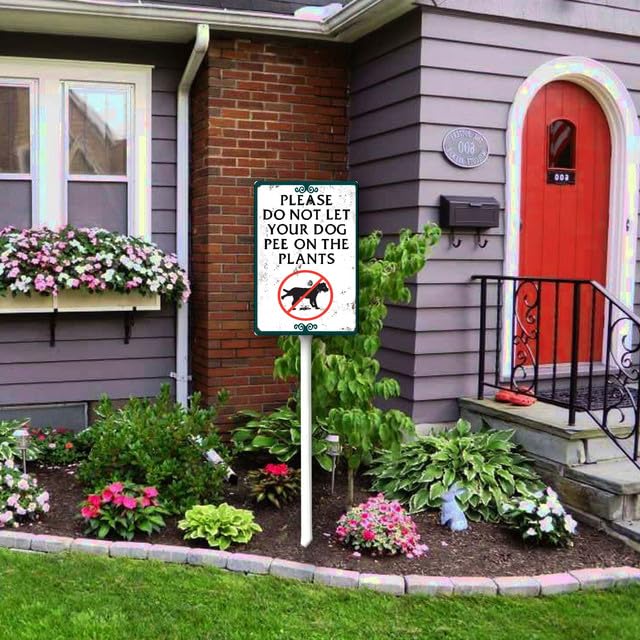 Buy Small Discreet Please Do Not Let Your Dog Pee On The Plants And 1ft Steel Post Mounted To Place In Your Lawn Or Garden