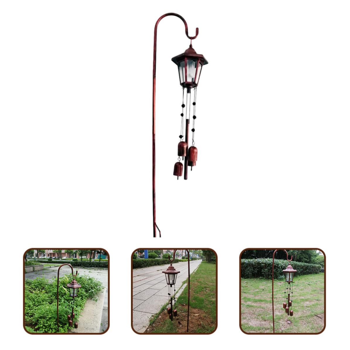 Toddmomy Campanelli a Vento Solari da Giardino Funzione di Illuminazione Notturna e Struttura in Ferro, Decorazione Originale e Retrò per Patio e Cortile