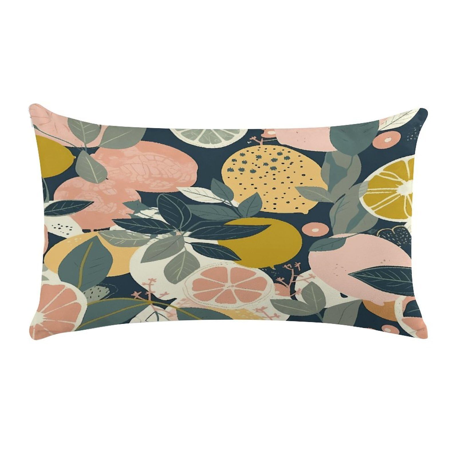 Lemon Citrus Pattern Pillow Cover Super Soft Pillowcase Luxury Cozy Fuzzy Velvet Pillow Shams Breathable Standard Pillow Cases with Zipper Wrinkle-Free Pillow Cover 12 "×20 "