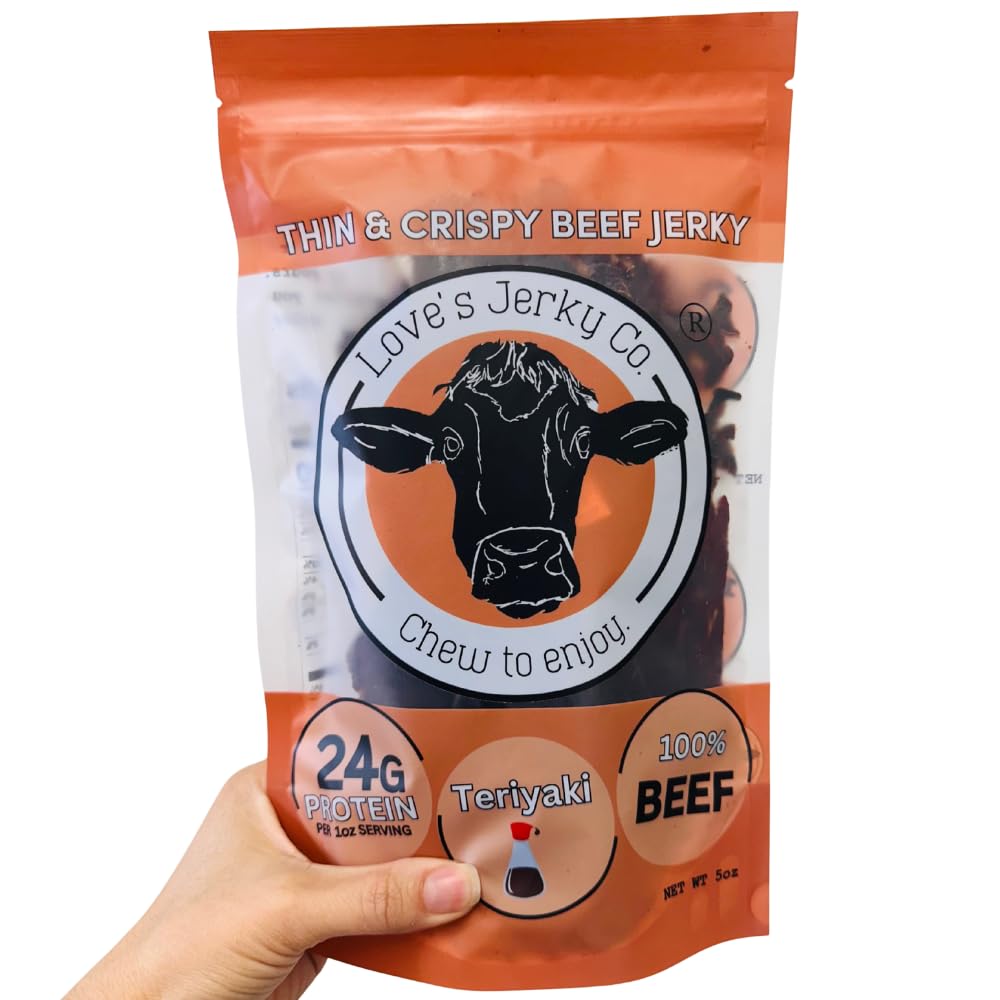 Teriyaki Beef Jerky, 100% Beef, Lightly Marinated, 5oz and 1.5oz Available (5 oz)